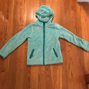Girls fuzzy zip up sweatshirt